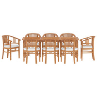 Thumbnail for 9-tlg. Garten-Essgruppe Massivholz Teak