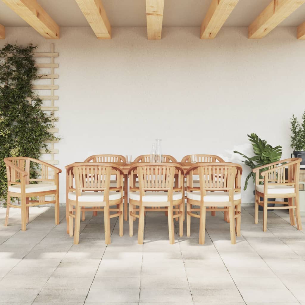 9-tlg. Garten-Essgruppe Massivholz Teak
