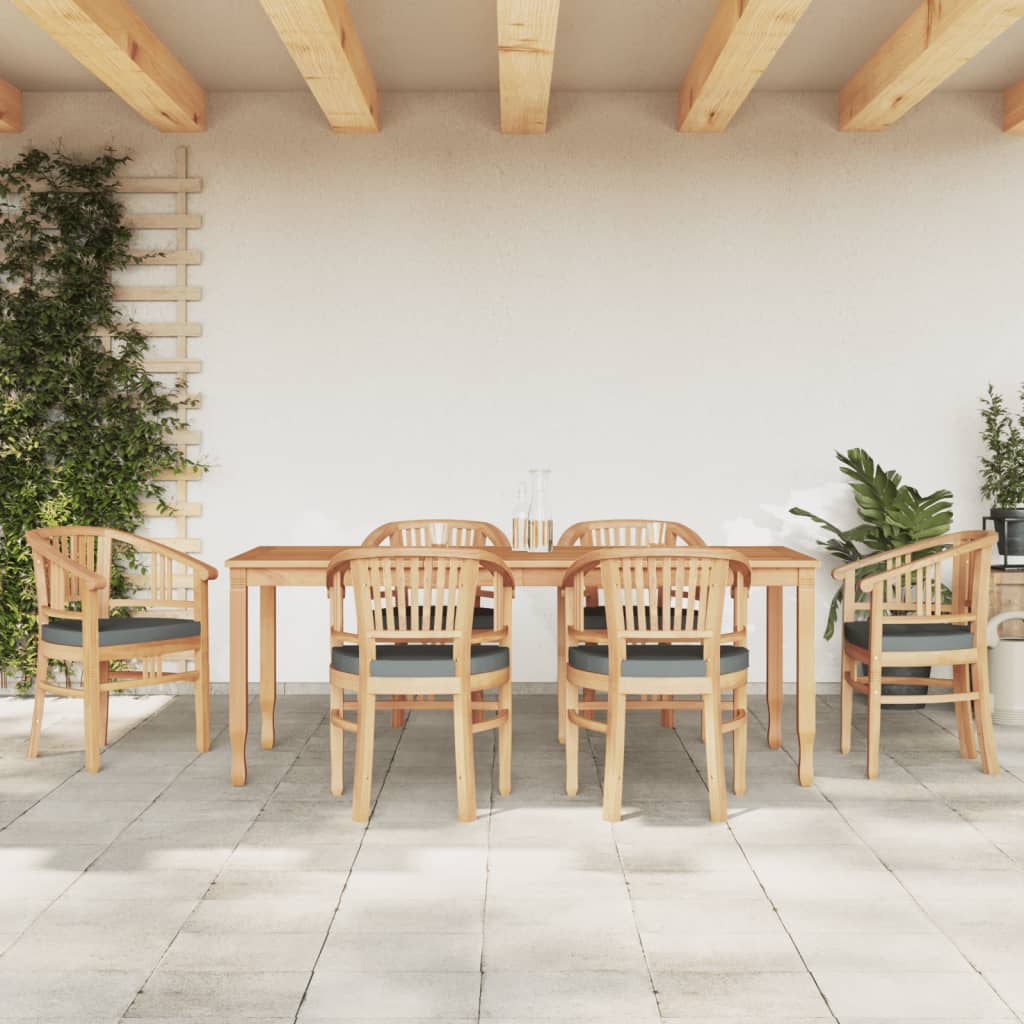 7-tlg. Garten-Essgruppe Massivholz Teak