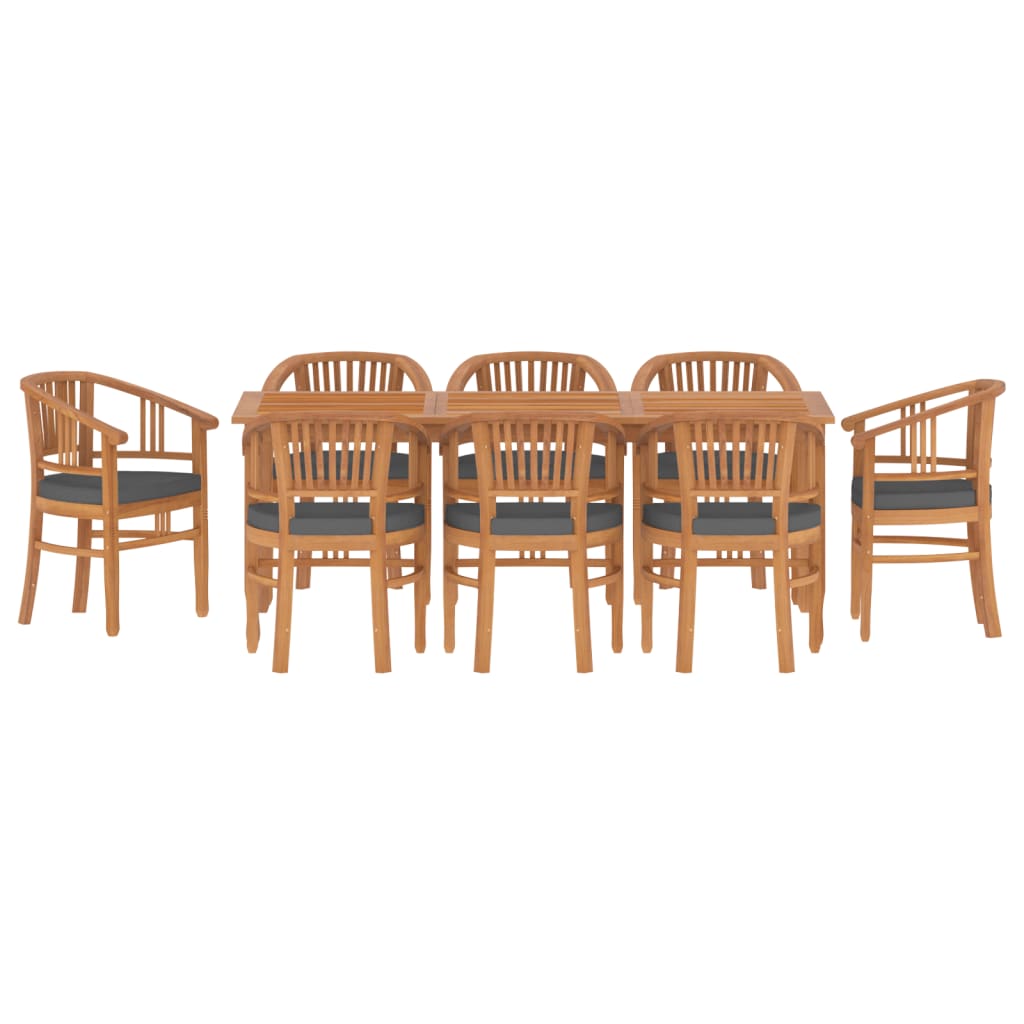 9-tlg. Garten-Essgruppe Massivholz Teak