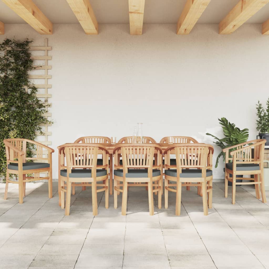 9-tlg. Garten-Essgruppe Massivholz Teak