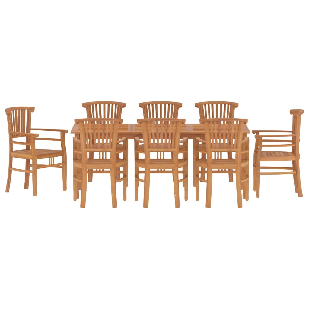 9-tlg. Garten-Essgruppe Massivholz Teak