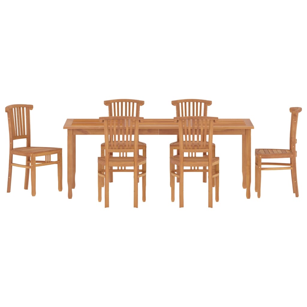 7-tlg. Garten-Essgruppe Massivholz Teak
