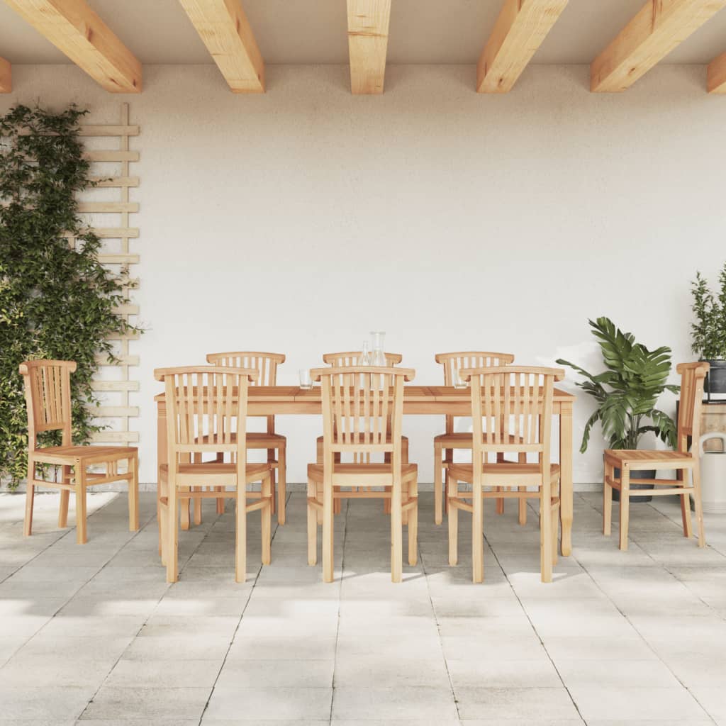 9-tlg. Garten-Essgruppe Massivholz Teak