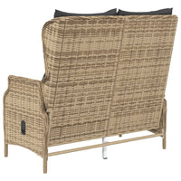 Thumbnail for Gartenbank 2-Sitzer mit Kissen Braun Poly Rattan