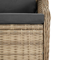 Thumbnail for Gartenbank 2-Sitzer mit Kissen Braun Poly Rattan