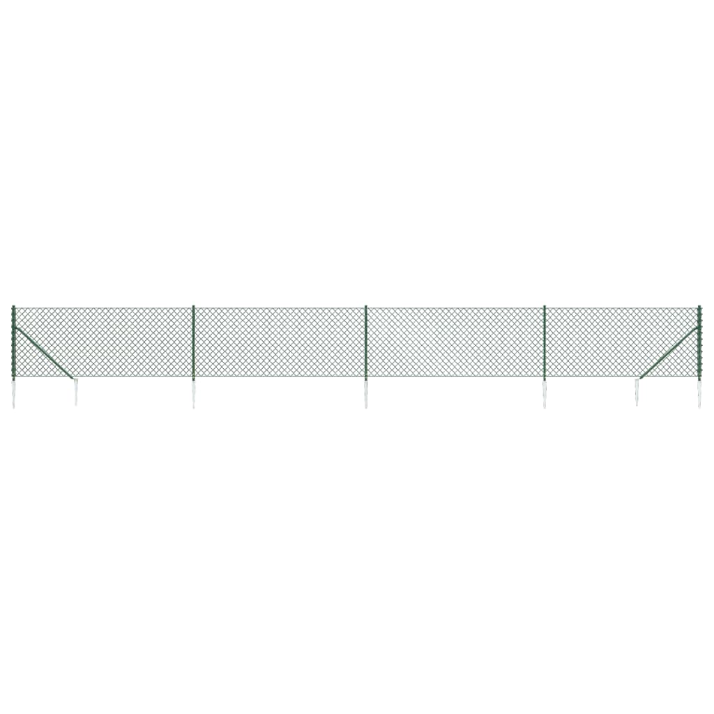 Maschendrahtzaun mit Bodenhülsen Grün 1,1x10 m