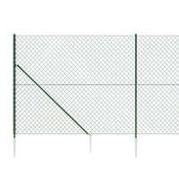 Thumbnail for Maschendrahtzaun mit Bodenhülsen Grün 1,6x10 m