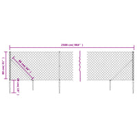 Thumbnail for Maschendrahtzaun mit Bodenhülsen Grün 0,8x25 m