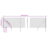 Thumbnail for Maschendrahtzaun mit Bodenhülsen Grün 1,1x25 m