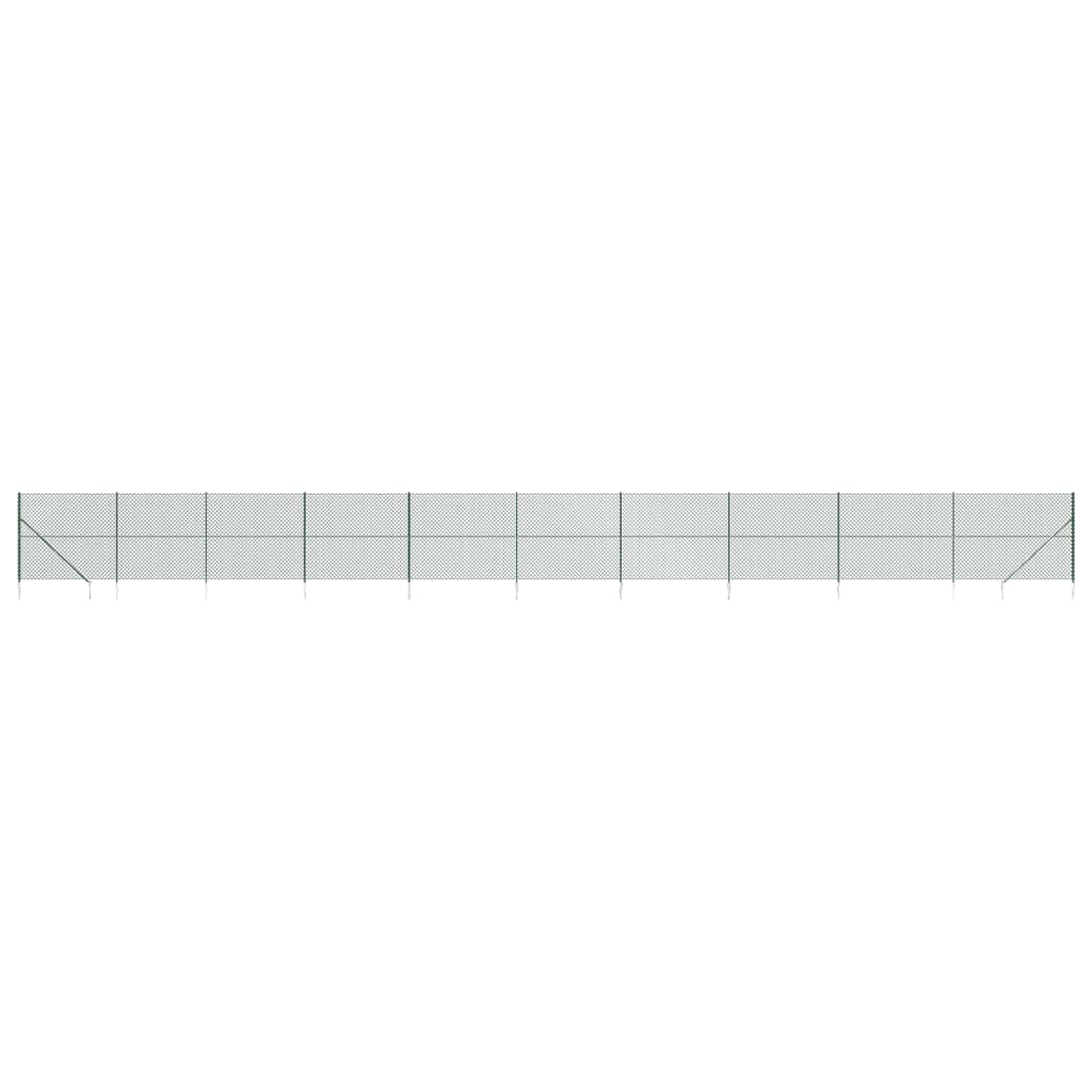 Maschendrahtzaun mit Bodenhülsen Grün 2x25 m