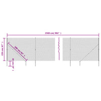 Thumbnail for Maschendrahtzaun mit Bodenhülsen Grün 2,2x25 m