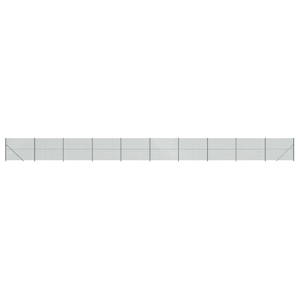 Maschendrahtzaun mit Bodenflansch Grün 1,4x25 m