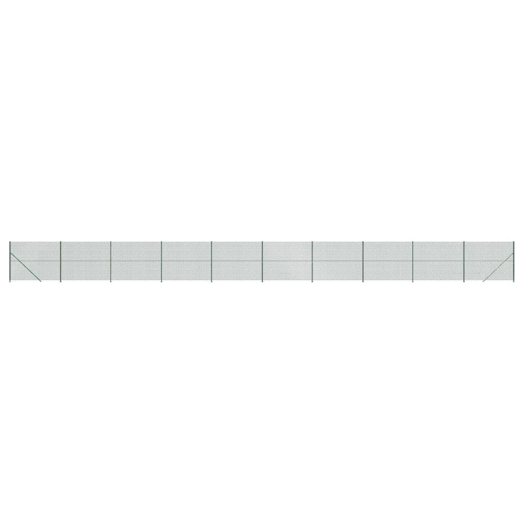 Maschendrahtzaun mit Bodenflansch Grün 2,2x25 m