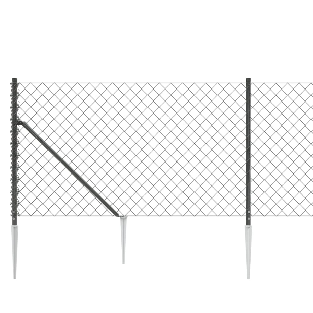 Maschendrahtzaun mit Bodenhülsen Anthrazit 1,1x10 m