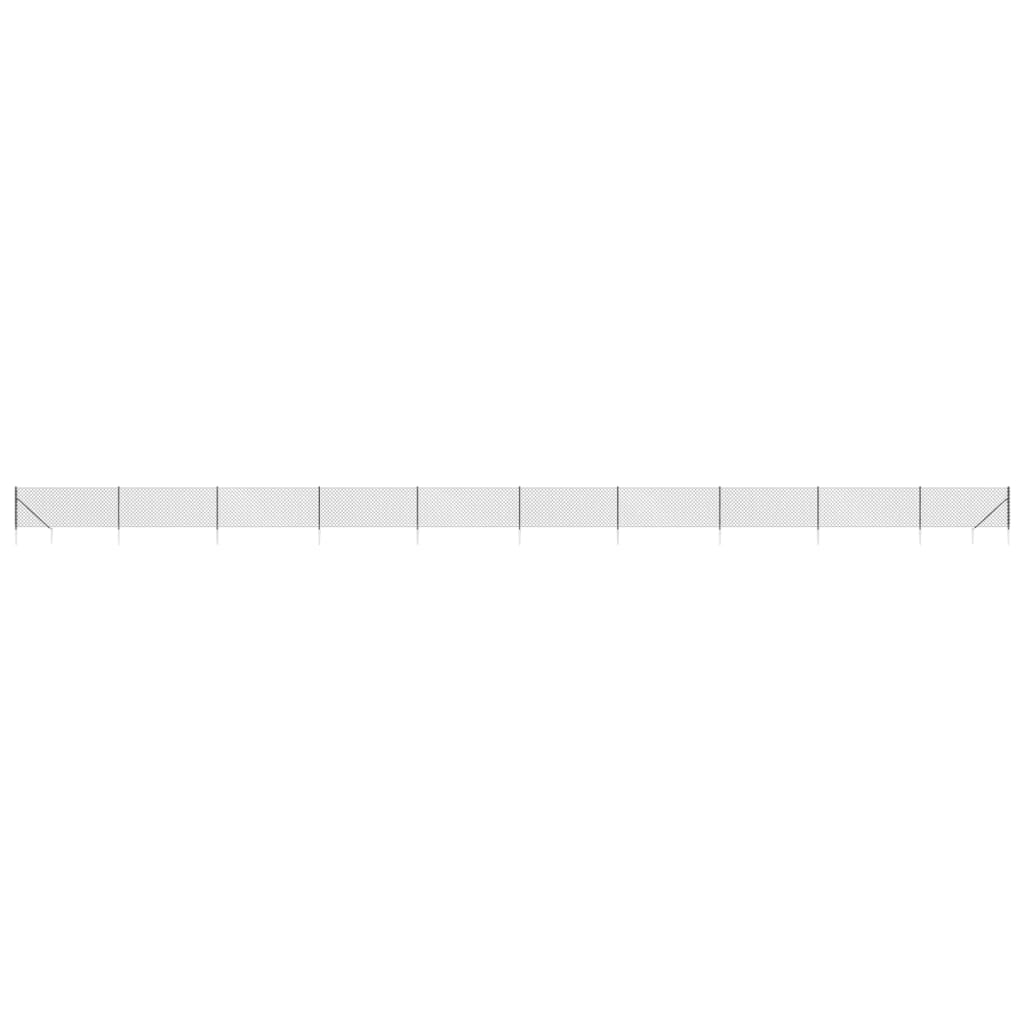 Maschendrahtzaun mit Bodenhülsen Anthrazit 0,8x25 m