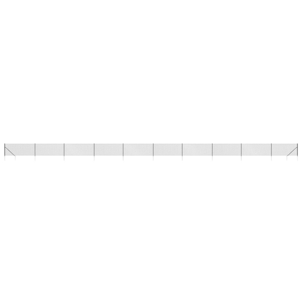Maschendrahtzaun mit Bodenhülsen Anthrazit 1,1x25 m