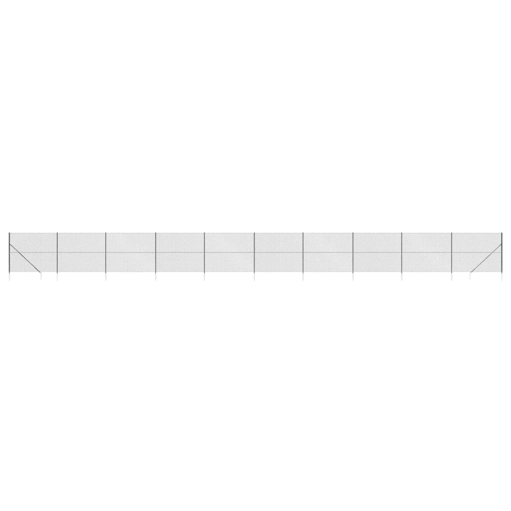 Maschendrahtzaun mit Bodenhülsen Anthrazit 2x25 m