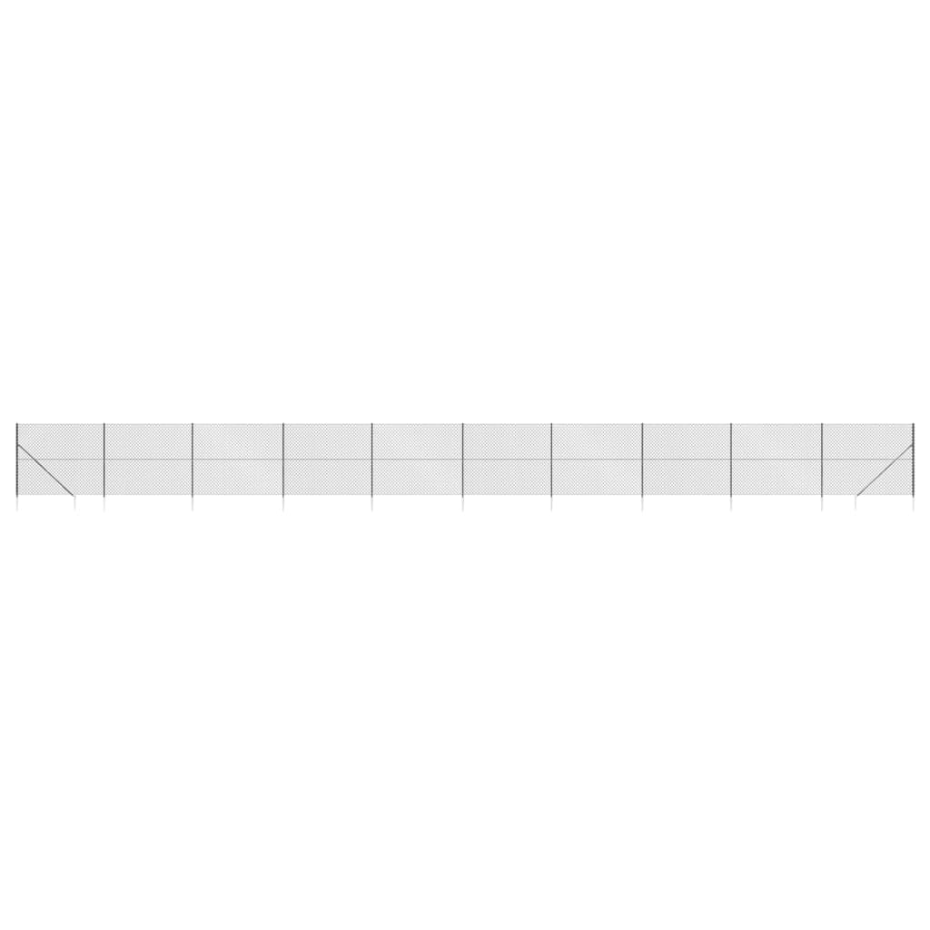 Maschendrahtzaun mit Bodenhülsen Anthrazit 2,2x25 m