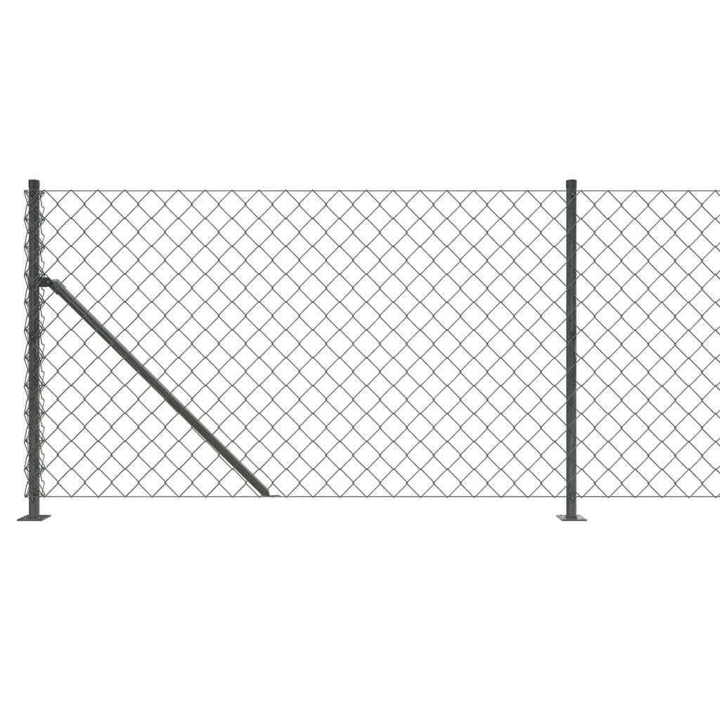 Maschendrahtzaun mit Bodenflansch Anthrazit 0,8x10 m