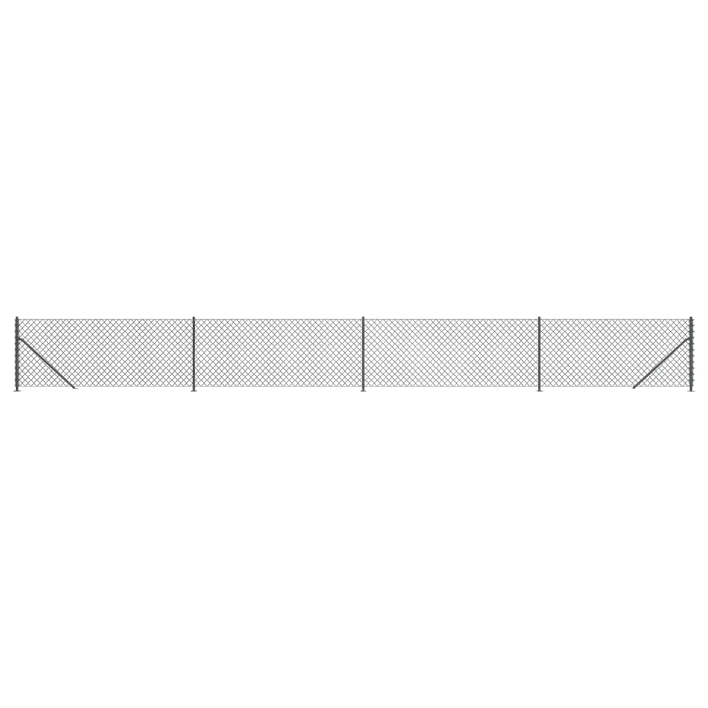 Maschendrahtzaun mit Bodenflansch Anthrazit 1,1x10 m