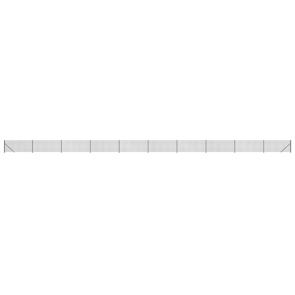Maschendrahtzaun mit Bodenflansch Anthrazit 1,1x25 m