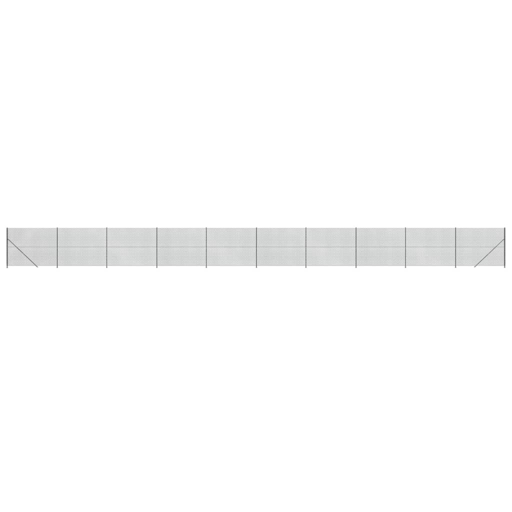 Maschendrahtzaun mit Bodenflansch Anthrazit 1,6x25 m