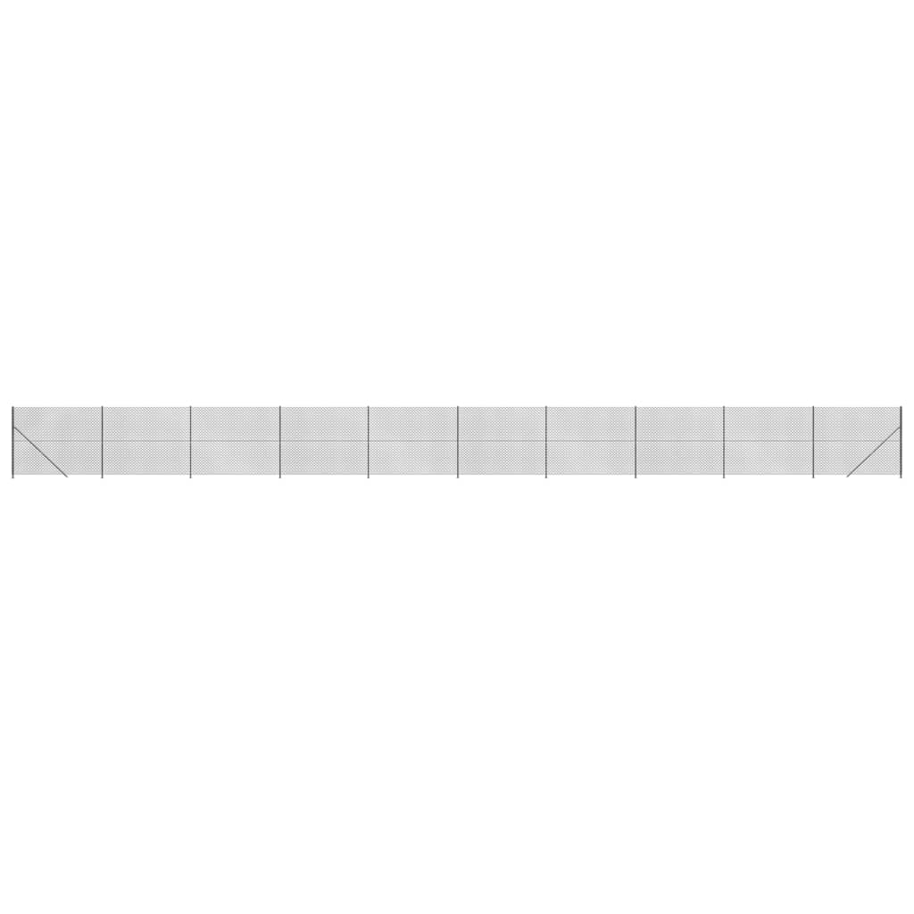 Maschendrahtzaun mit Bodenflansch Anthrazit 2x25 m