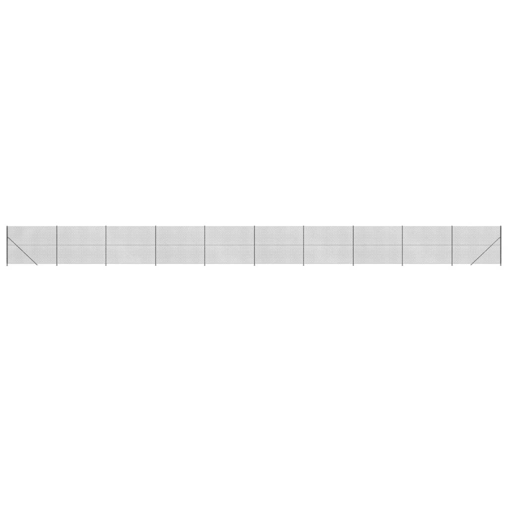 Maschendrahtzaun mit Bodenflansch Anthrazit 2,2x25 m