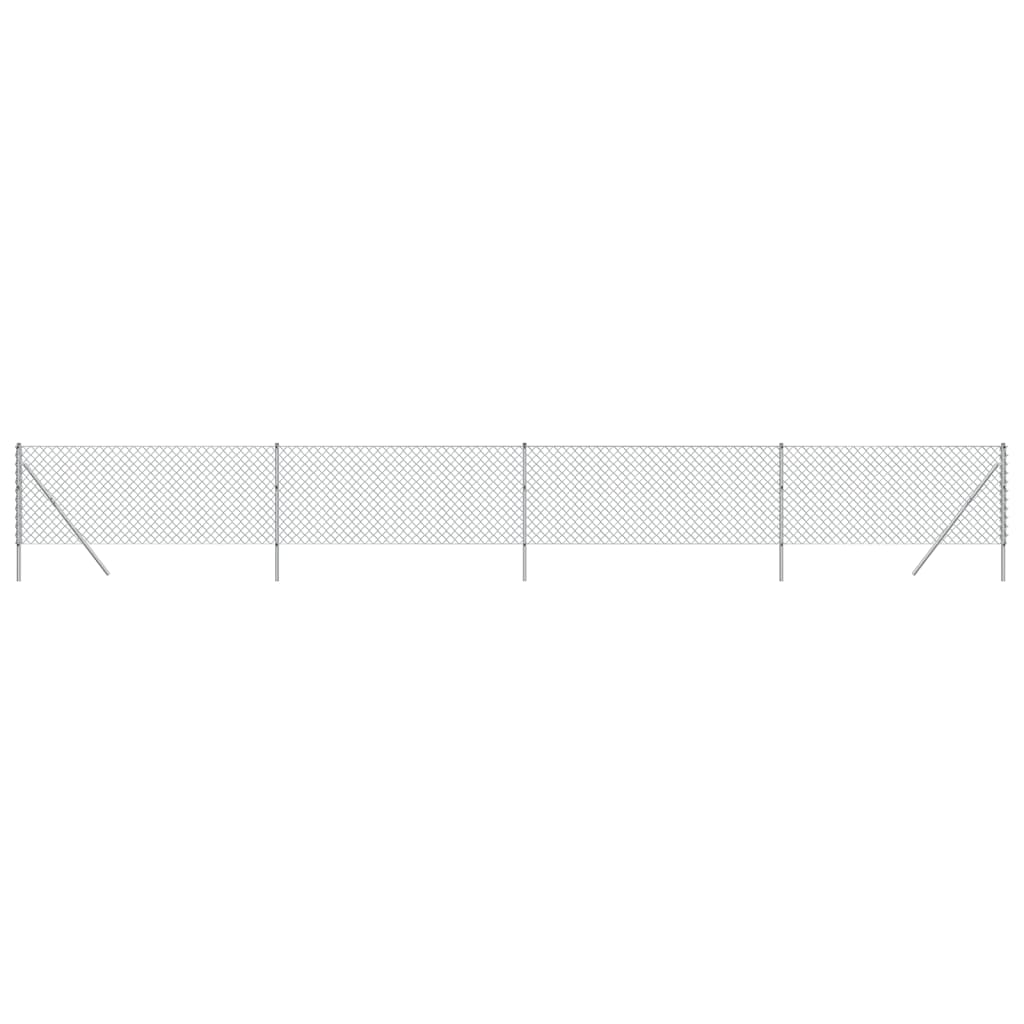 Maschendrahtzaun Silbern 1,1x10 m
