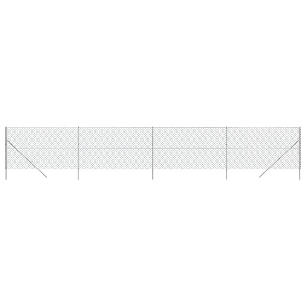 Maschendrahtzaun Silbern 2,2x10 m