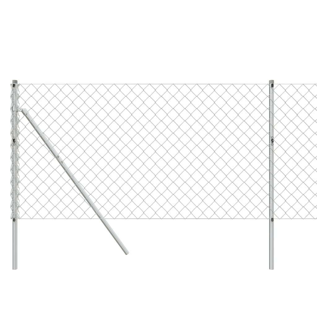 Maschendrahtzaun Silbern 1,1x25 m