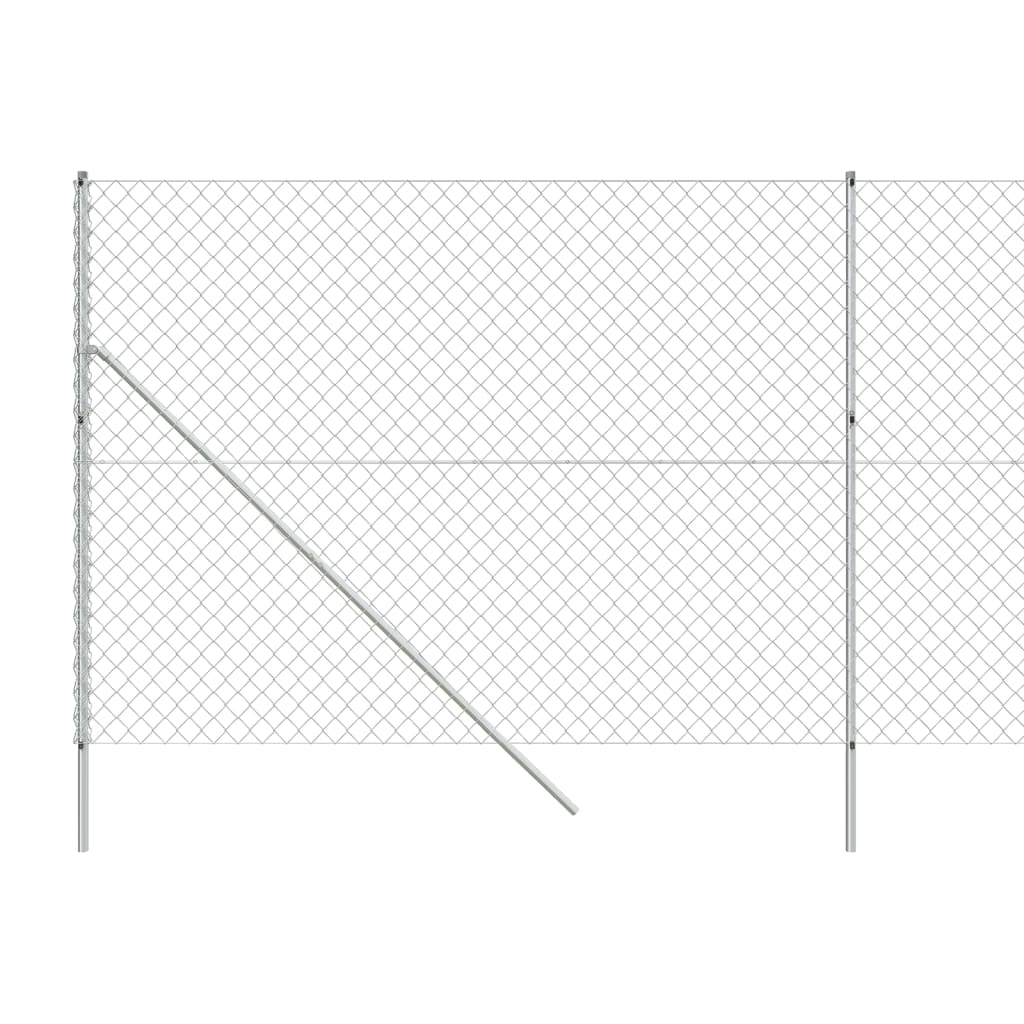 Maschendrahtzaun Silbern 1,8x25 m