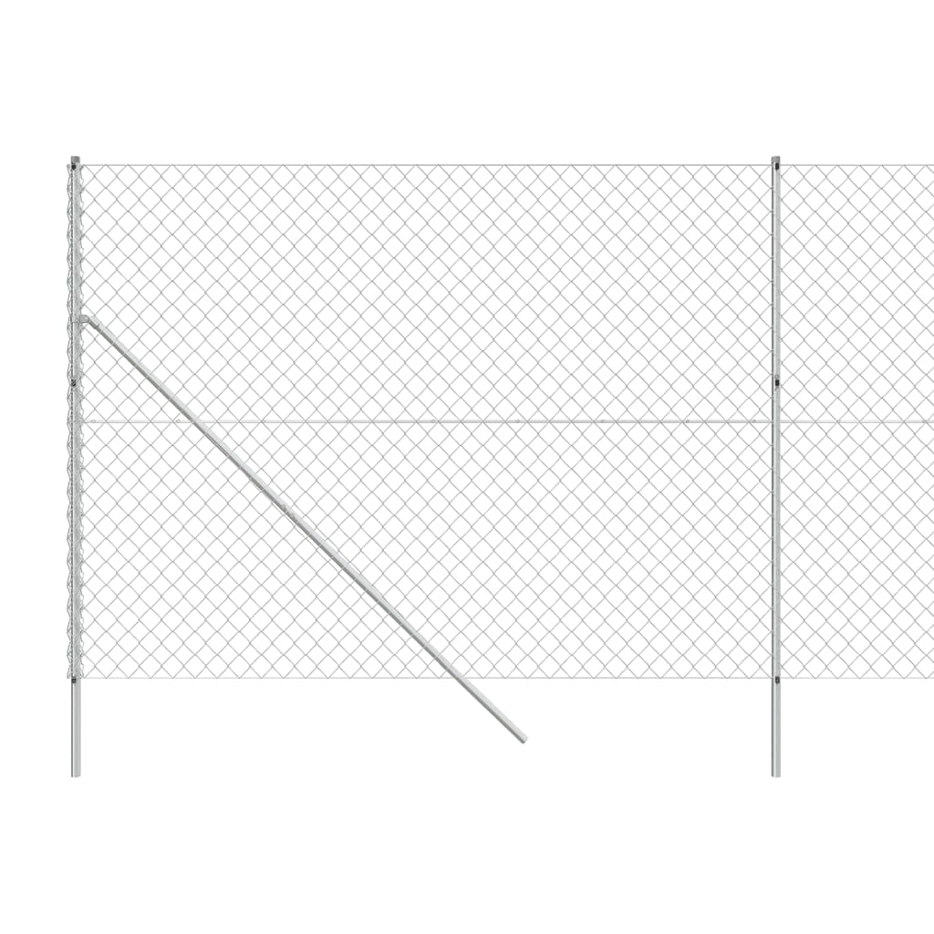 Maschendrahtzaun Silbern 2x25 m