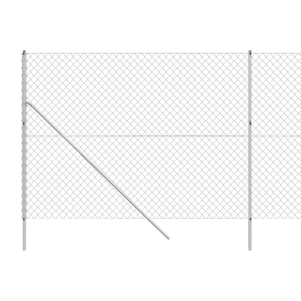 Maschendrahtzaun Silbern 2,2x25 m