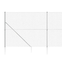 Thumbnail for Maschendrahtzaun mit Bodenhülsen Silbern 1,6x10 m