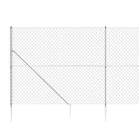 Thumbnail for Maschendrahtzaun mit Bodenhülsen Silbern 1,8x10 m