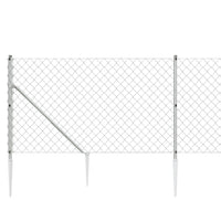 Thumbnail for Maschendrahtzaun mit Bodenhülsen Silbern 0,8x25 m