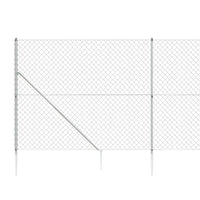 Thumbnail for Maschendrahtzaun mit Bodenhülsen Silbern 1,6x25 m