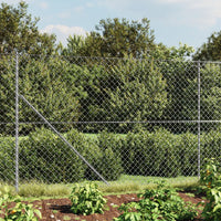 Thumbnail for Maschendrahtzaun mit Bodenhülsen Silbern 1,6x25 m
