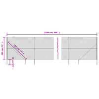 Thumbnail for Maschendrahtzaun mit Bodenhülsen Silbern 1,8x25 m