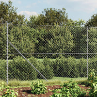 Thumbnail for Maschendrahtzaun mit Bodenhülsen Silbern 1,8x25 m