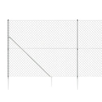 Thumbnail for Maschendrahtzaun mit Bodenhülsen Silbern 2x25 m
