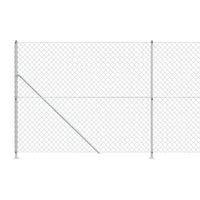 Thumbnail for Maschendrahtzaun mit Bodenflansch Silbern 1,8x25 m