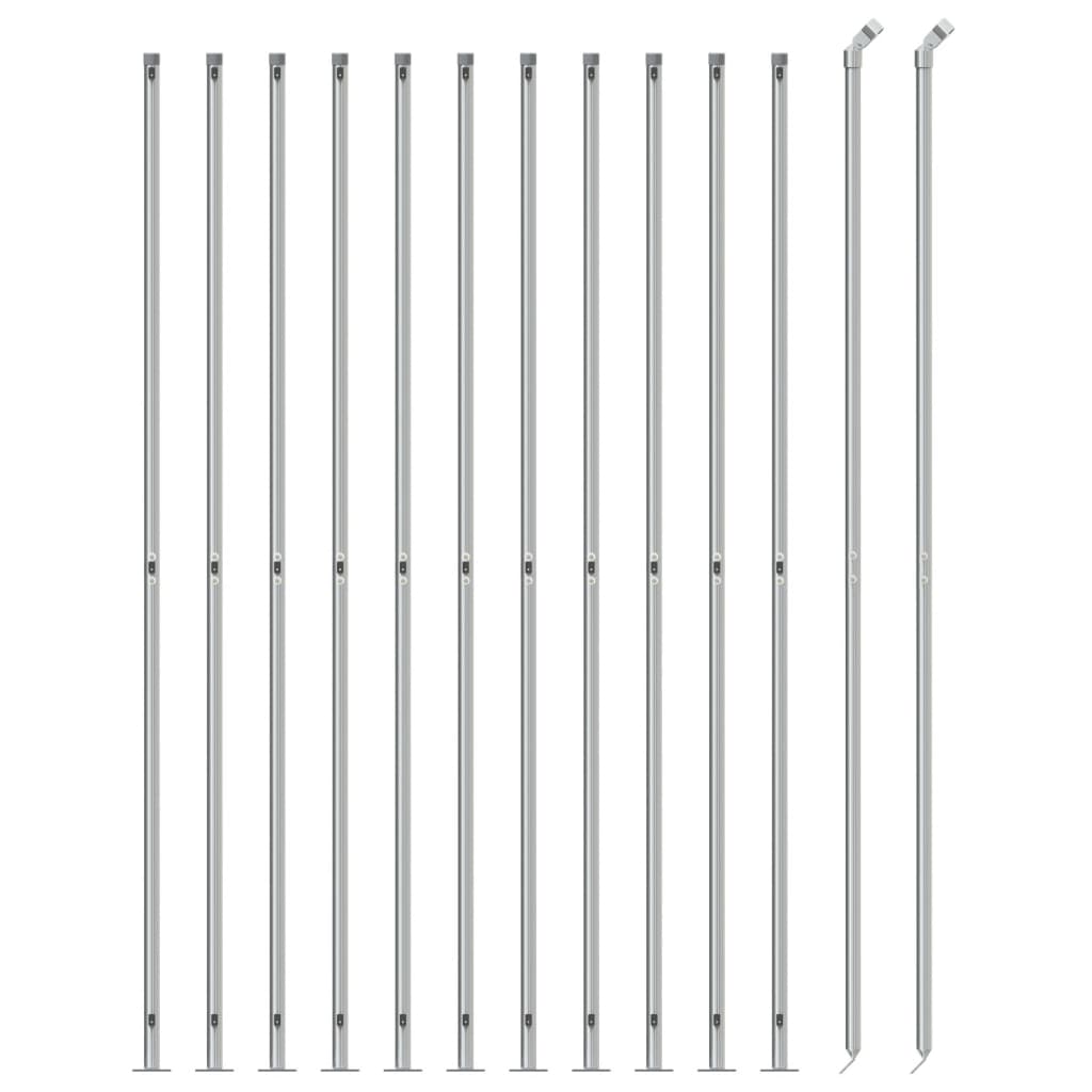 Maschendrahtzaun mit Bodenflansch Silbern 2,2x25 m