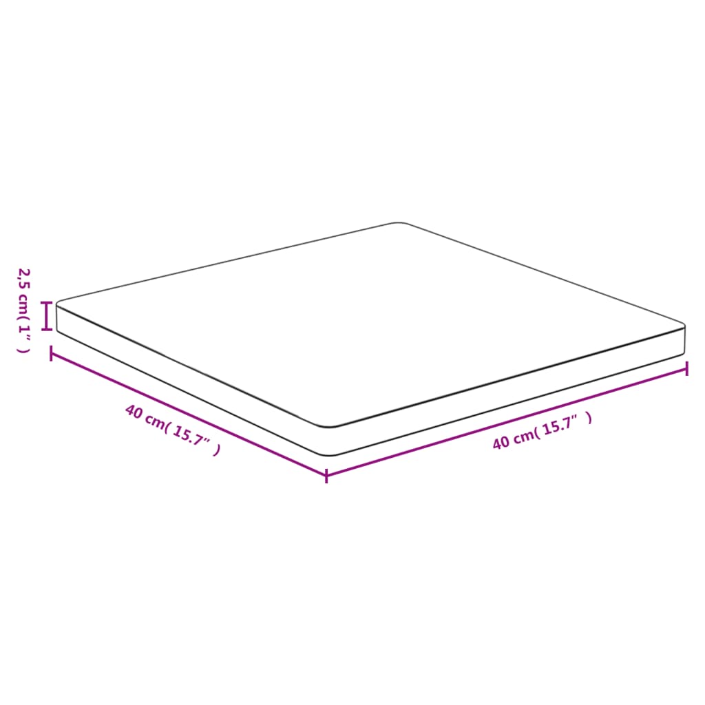 Tischplatte 40x40x2,5 cm Bambus
