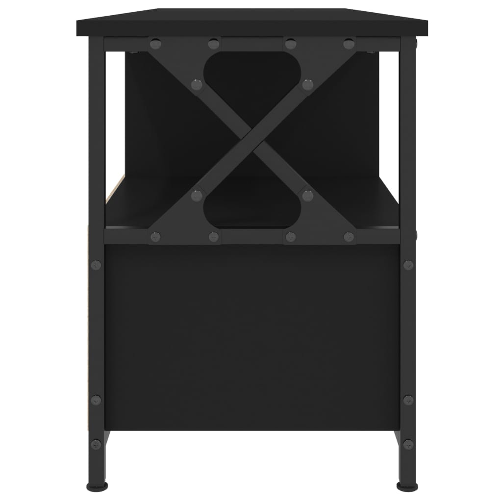 TV-Schrank Schwarz 102x33x45 cm Holzwerkstoff und Eisen