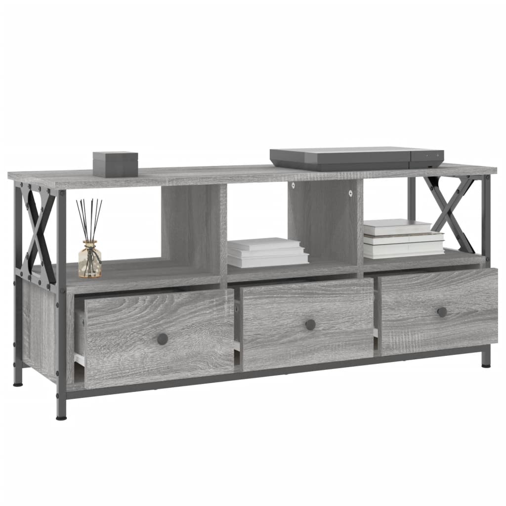 TV-Schrank Grau Sonoma 102x33x45 cm Holzwerkstoff & Eisen