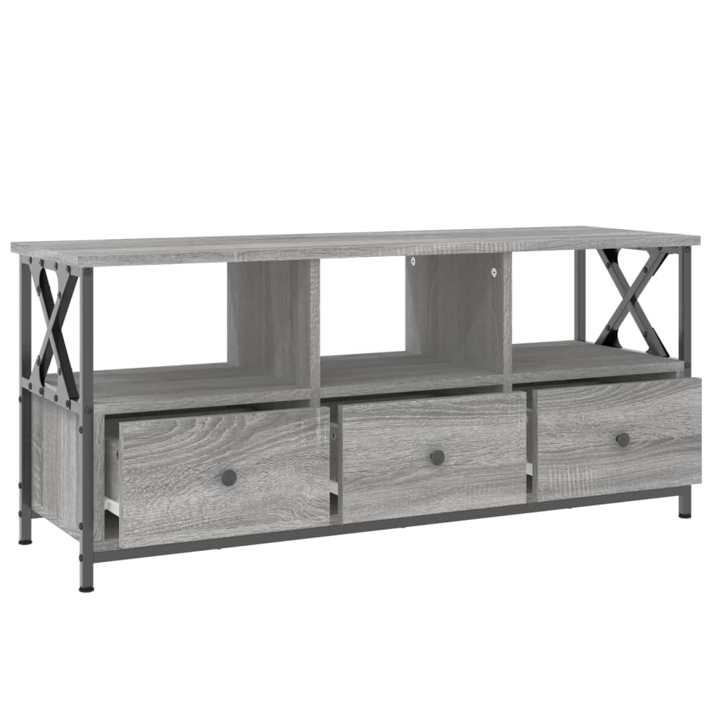 TV-Schrank Grau Sonoma 102x33x45 cm Holzwerkstoff & Eisen