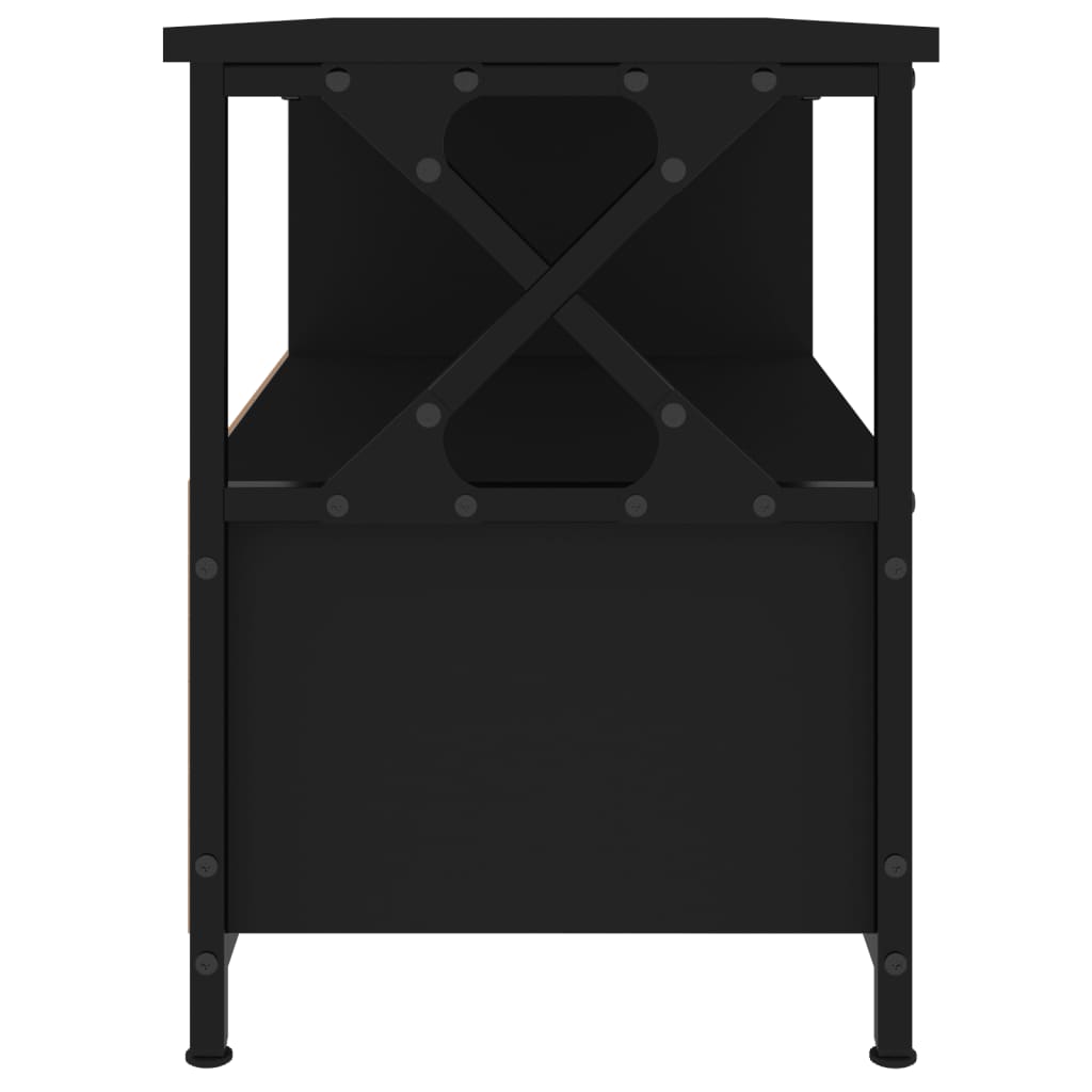 TV-Schrank Schwarz 90x33x45 cm Holzwerkstoff & Eisen